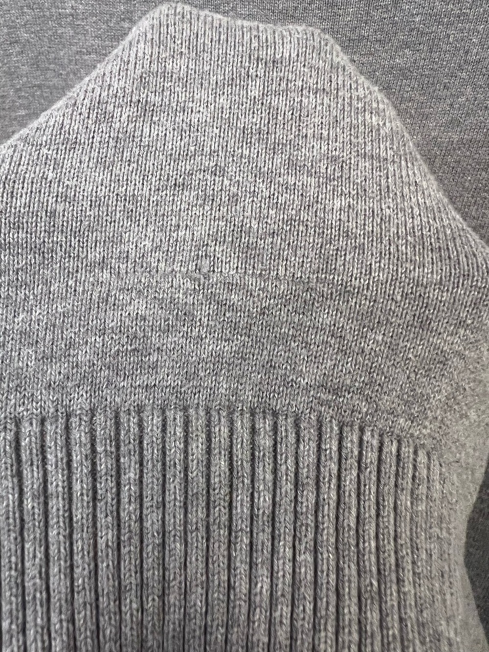 Charleston Threads Two-Tone Quilted Navy/Grey Quarter-Zip Sweater 100% Cotton - Picture 6 of 8